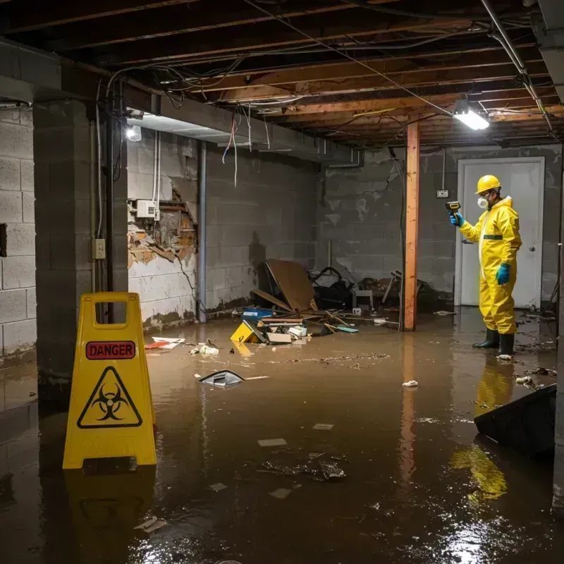 Flooded Basement Electrical Hazard in Corinna, ME Property